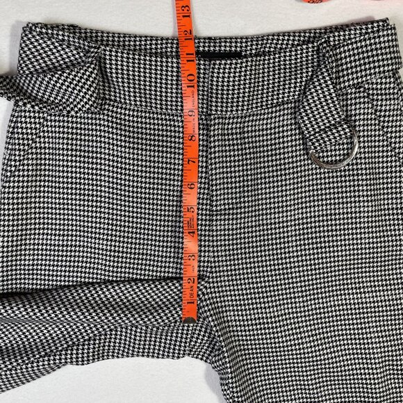 INC Tapered Leg Pants Houndstooth Plaid Black White Silver Metallic Size 4 - Picture 11 of 15